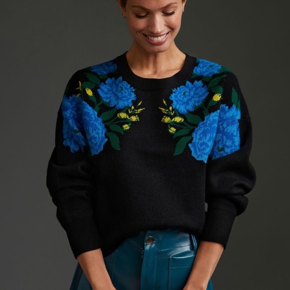 Anthropologie Sweaters - Anthropologie Camryn Floral Intarsia Sweater